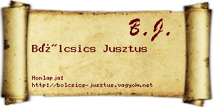 Bölcsics Jusztus névjegykártya